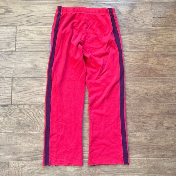 PINK Victoria's Secret Sweatpants Size XS Red/Blue Stripe Fleece Wide Leg - Picture 2 of 13